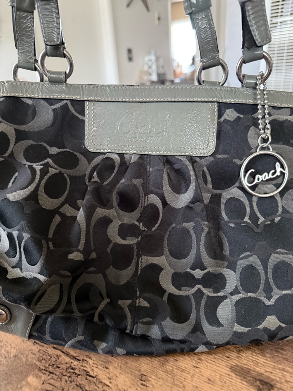 Vintage Black & Gray Coach Handbag 2000’s Y2K Signature C’s